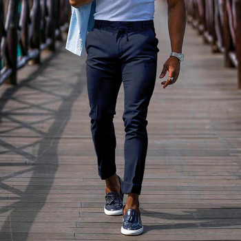 Панталони Мъжки висок клас Sense Официално облекло Small Foot Muscle Fitness Slim Suit Панталони Ежедневни панталони Бизнес прави крачоли без ютия
