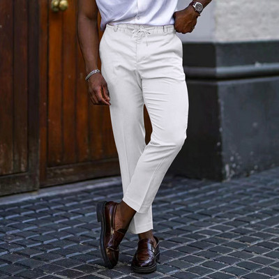 Hlače Muška vrhunska svečana odjeća Mali mišić stopala Fitness Usko odijelo Hlače Ležerne hlače Poslovne ravne nogavice bez pegle