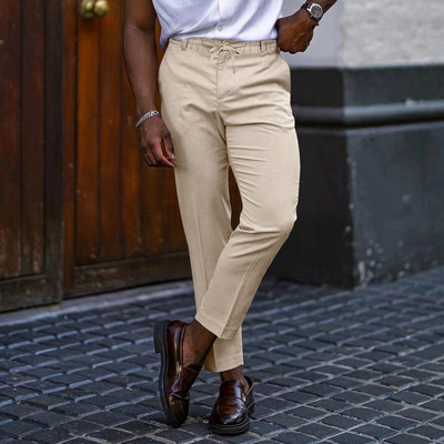 Hlače Muška vrhunska svečana odjeća Mali mišić stopala Fitness Usko odijelo Hlače Ležerne hlače Poslovne ravne nogavice bez pegle