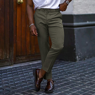 Hlače Muška vrhunska svečana odjeća Mali mišić stopala Fitness Usko odijelo Hlače Ležerne hlače Poslovne ravne nogavice bez pegle