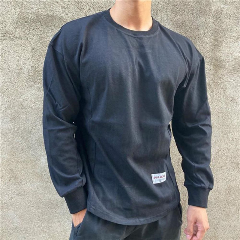 Meeste pikkade varrukatega kirjatrükiga T-särk Fitness Outdoor Sport Jooksmine Ronimissukkpüksid Kulturism Lihassaal Treening Kompressioon