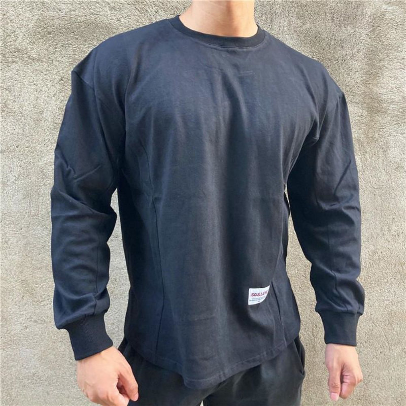 Meeste pikkade varrukatega kirjatrükiga T-särk Fitness Outdoor Sport Jooksmine Ronimissukkpüksid Kulturism Lihassaal Treening Kompressioon