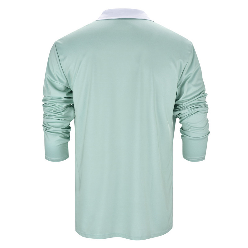 Ανοιξιάτικο φθινόπωρο Ανδρικό μακρυμάνικο μπλουζάκι πόλο Casual καρό γιακά επαγγελματικό μπλουζάκι Μόδα ανδρικά μπλουζάκια πόλο Ανδρικά ρούχα