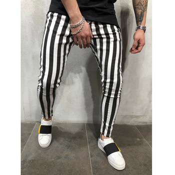 Hirigin 2019 Нови мъжки летни модни тънки удобни карирани черно-бели ежедневни панталони тип молив Мъжки дрехи