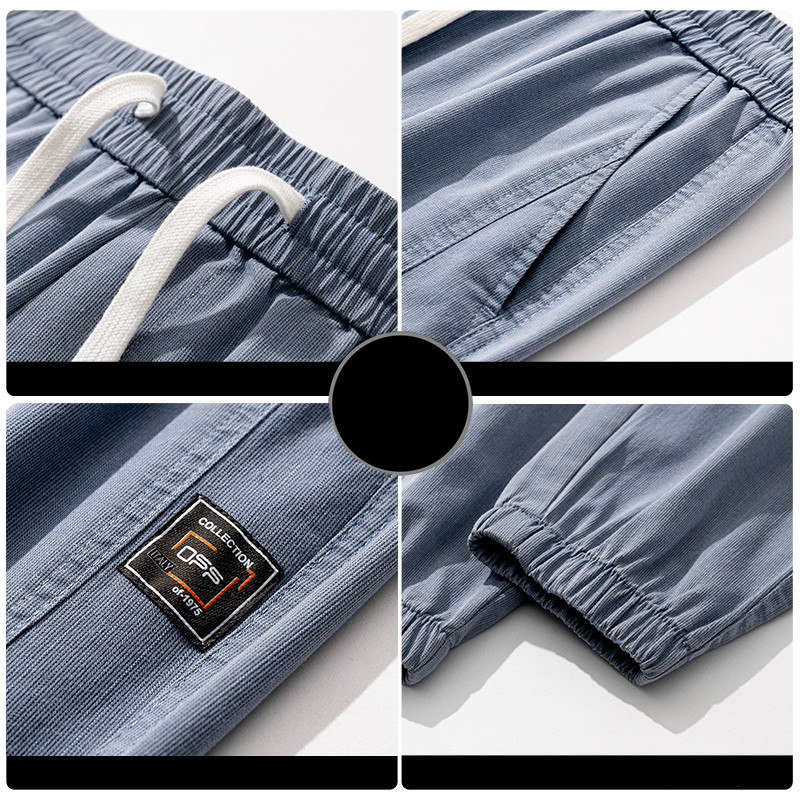 Proljeće ljeto Pamučne ležerne hlače Muške Jogger Tanke Cargo harem hlače Korejski hip hop elastični struk Tanke studentske trenirke Hlače