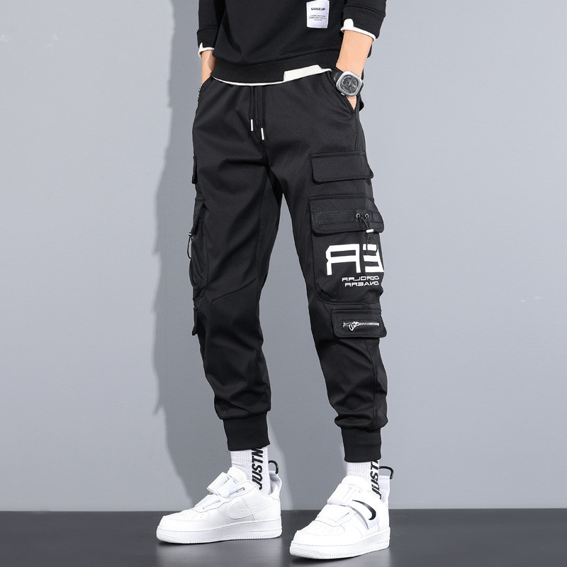 Harajuku Joggers Cargo Pants Vyrų mada Karinė Techninė apranga Bėgimo Gatvės Apranga Vyriški Drabužiai Hip Hop Punk Sportinė Apranga Vasara