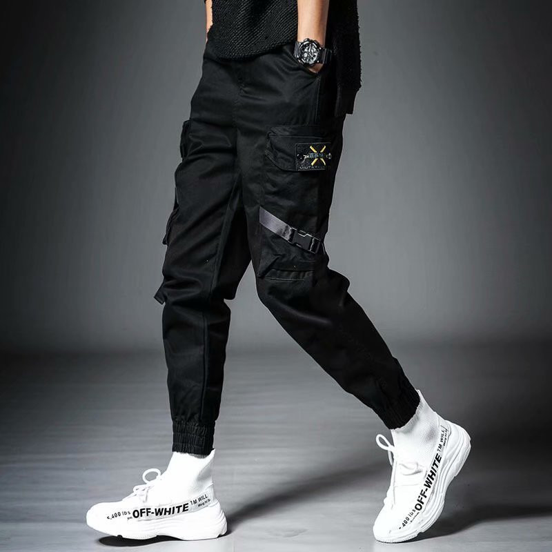 Harajuku Joggers Cargo Pants Vyrų mada Karinė Techninė apranga Bėgimo Gatvės Apranga Vyriški Drabužiai Hip Hop Punk Sportinė Apranga Vasara