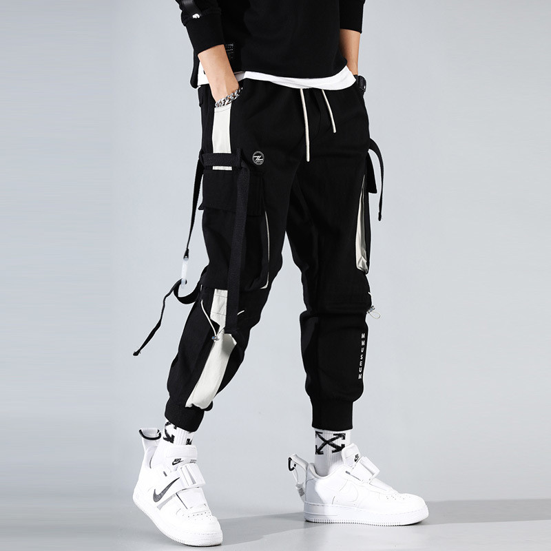 Harajuku Joggers Cargo Pants Vyrų mada Karinė Techninė apranga Bėgimo Gatvės Apranga Vyriški Drabužiai Hip Hop Punk Sportinė Apranga Vasara