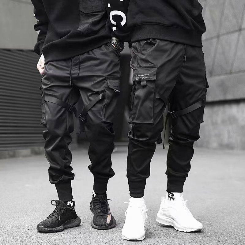 Harajuku Joggers Cargo Pants Vyrų mada Karinė Techninė apranga Bėgimo Gatvės Apranga Vyriški Drabužiai Hip Hop Punk Sportinė Apranga Vasara