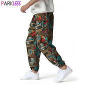 Fashion Traditional Nation Print Βαμβακερό λινό Παντελόνι Joggers Ανδρικά Παντελόνια Hip Hop Harem Ανδρικά Hippie Casual Streetwear Φούτερ