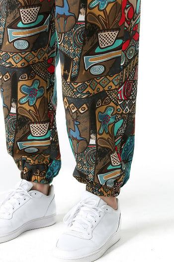 Fashion Traditional Nation Print Βαμβακερό λινό Παντελόνι Joggers Ανδρικά Παντελόνια Hip Hop Harem Ανδρικά Hippie Casual Streetwear Φούτερ