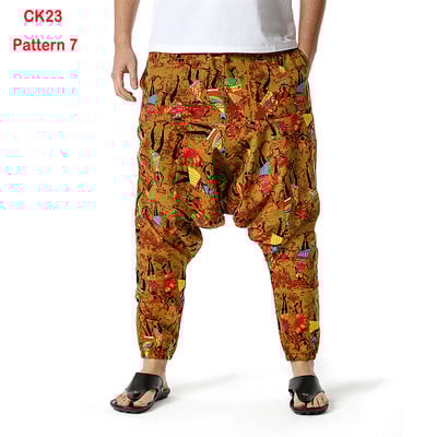 Fashion Traditional Nation Print Βαμβακερό λινό Παντελόνι Joggers Ανδρικά Παντελόνια Hip Hop Harem Ανδρικά Hippie Casual Streetwear Φούτερ