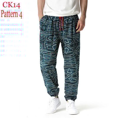 Fashion Traditional Nation Print Βαμβακερό λινό Παντελόνι Joggers Ανδρικά Παντελόνια Hip Hop Harem Ανδρικά Hippie Casual Streetwear Φούτερ