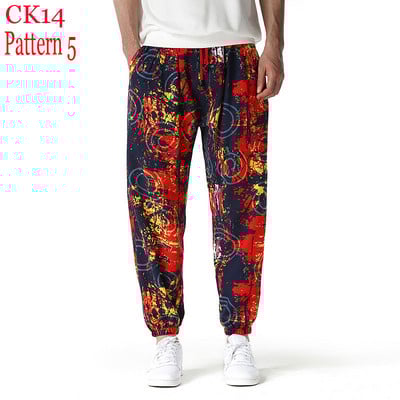 Fashion Traditional Nation Print Βαμβακερό λινό Παντελόνι Joggers Ανδρικά Παντελόνια Hip Hop Harem Ανδρικά Hippie Casual Streetwear Φούτερ