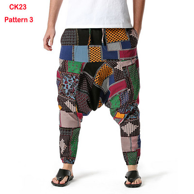 Fashion Traditional Nation Print Βαμβακερό λινό Παντελόνι Joggers Ανδρικά Παντελόνια Hip Hop Harem Ανδρικά Hippie Casual Streetwear Φούτερ