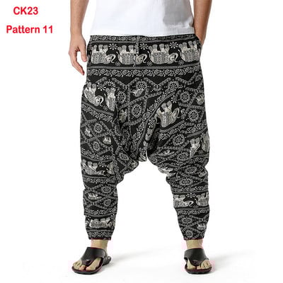 Fashion Traditional Nation Print Βαμβακερό λινό Παντελόνι Joggers Ανδρικά Παντελόνια Hip Hop Harem Ανδρικά Hippie Casual Streetwear Φούτερ