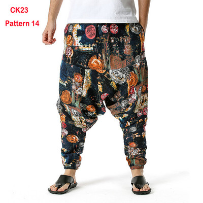 Fashion Traditional Nation Print Βαμβακερό λινό Παντελόνι Joggers Ανδρικά Παντελόνια Hip Hop Harem Ανδρικά Hippie Casual Streetwear Φούτερ