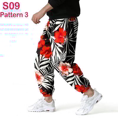 Fashion Traditional Nation Print Βαμβακερό λινό Παντελόνι Joggers Ανδρικά Παντελόνια Hip Hop Harem Ανδρικά Hippie Casual Streetwear Φούτερ