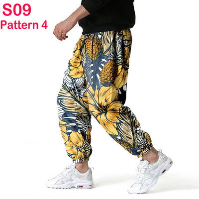 Fashion Traditional Nation Print Βαμβακερό λινό Παντελόνι Joggers Ανδρικά Παντελόνια Hip Hop Harem Ανδρικά Hippie Casual Streetwear Φούτερ
