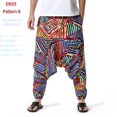 Fashion Traditional Nation Print Βαμβακερό λινό Παντελόνι Joggers Ανδρικά Παντελόνια Hip Hop Harem Ανδρικά Hippie Casual Streetwear Φούτερ