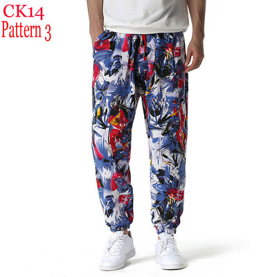 Fashion Traditional Nation Print Βαμβακερό λινό Παντελόνι Joggers Ανδρικά Παντελόνια Hip Hop Harem Ανδρικά Hippie Casual Streetwear Φούτερ