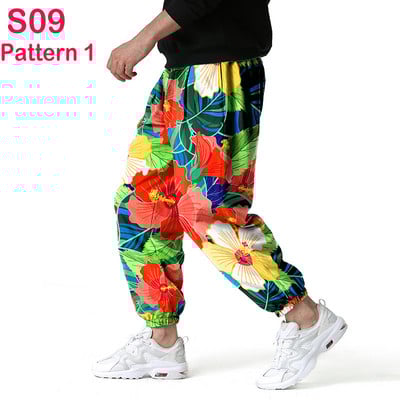 Fashion Traditional Nation Print Βαμβακερό λινό Παντελόνι Joggers Ανδρικά Παντελόνια Hip Hop Harem Ανδρικά Hippie Casual Streetwear Φούτερ