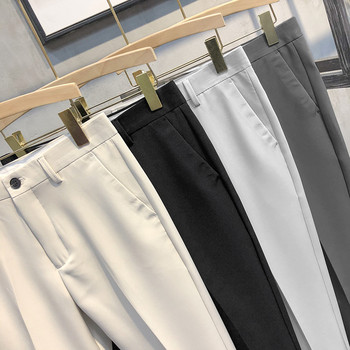 Есенни зимни панталони с дължина до глезена Мъжки тънък работен джогинг Социален официален костюм Панталони Мъжка марка Каки Черен Корейски плюс размер 40 42