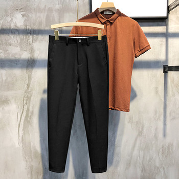 Есенни зимни панталони с дължина до глезена Мъжки тънък работен джогинг Социален официален костюм Панталони Мъжка марка Каки Черен Корейски плюс размер 40 42