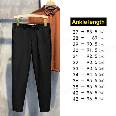 Sügistalvine pahkluu pikkusega püksid mehed õhukesed töö sörkimine sotsiaalne pidulik ülikond püksid meeste bränd khaki must Korea pluss suurus 40 42
