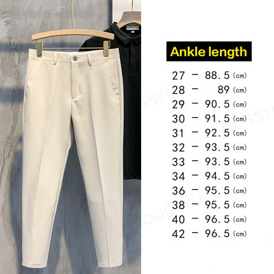 Sügistalvine pahkluu pikkusega püksid mehed õhukesed töö sörkimine sotsiaalne pidulik ülikond püksid meeste bränd khaki must Korea pluss suurus 40 42