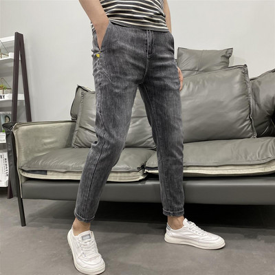 Uus saabumine Luksuslikud mustad teksad Meeste Korea mood Meeste Hip-hop Tõmblukuga Disainer Cowboy Solid Classic Punk vabaaja õhukesed püksid