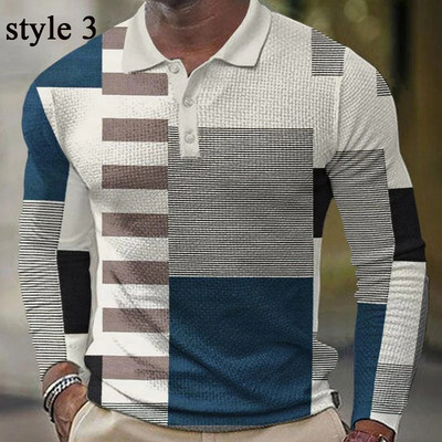 Ανδρικό πουλόβερ με μακρυμάνικο τρισδιάστατο τύπωμα πουλόβερ μπλούζα μπλούζα με ρετρό γραφικό μπλουζάκι για ώριμους άντρες Ανοιξιάτικο φθινόπωρο καρό ανδρικά ρούχα