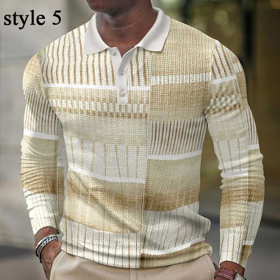 Ανδρικό πουλόβερ με μακρυμάνικο τρισδιάστατο τύπωμα πουλόβερ μπλούζα μπλούζα με ρετρό γραφικό μπλουζάκι για ώριμους άντρες Ανοιξιάτικο φθινόπωρο καρό ανδρικά ρούχα