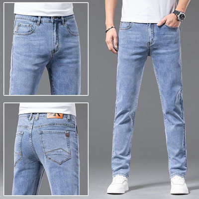 Ljetne tanke vrhunske plave traperice Dizajnerska odjeća Muškarci Skinny Boyfriend isprane hlače 2023 Nove ležerne kaubojske mladenačke duge hlače