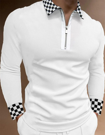S-5XL Ανδρικά casual φθινοπωρινά μακρυμάνικα μπλουζάκια πόλο ανδρικά ανδρικά μπλουζάκια με φερμουάρ Ανδρικά μπλουζάκια Street Golf Ρούχα για άνδρες 2022