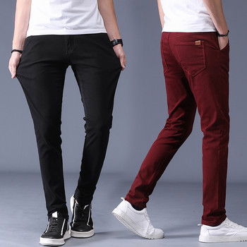 Класически мъжки ежедневни панталони в цвят каки 2023 Нова бизнес мода Slim Fit памучни еластични панталони Мъжки маркови дрехи