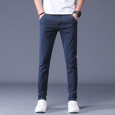 Pantaloni clasici pentru bărbați kaki casual 2023 New Business Fashion Pantaloni stretch din bumbac slim Fit Îmbrăcăminte de marcă masculină