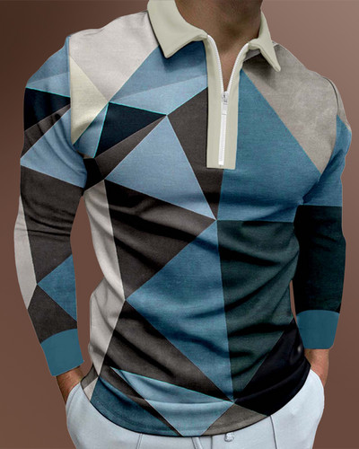 Ανδρικά casual φθινοπωρινά μακρυμάνικα μπλουζάκια πόλο ανδρικά ανδρικά μπλουζάκια με φερμουάρ Μπλούζες Street Golf Ρούχα Μονόχρωμα Ανδρικά Ρούχα 2022