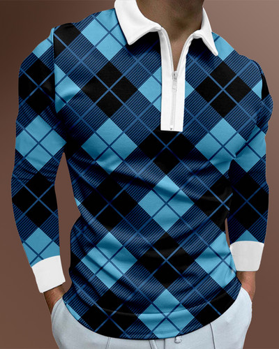 Ανδρικά casual φθινοπωρινά μακρυμάνικα μπλουζάκια πόλο ανδρικά ανδρικά μπλουζάκια με φερμουάρ Μπλούζες Street Golf Ρούχα Μονόχρωμα Ανδρικά Ρούχα 2022