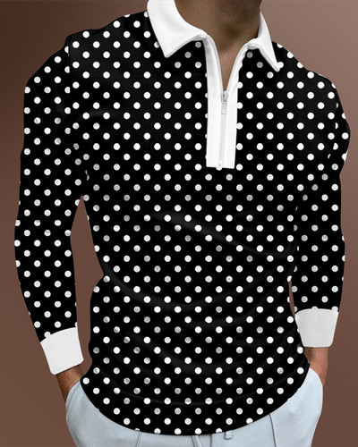 Ανδρικά casual φθινοπωρινά μακρυμάνικα μπλουζάκια πόλο ανδρικά ανδρικά μπλουζάκια με φερμουάρ Μπλούζες Street Golf Ρούχα Μονόχρωμα Ανδρικά Ρούχα 2022