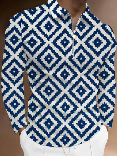 Ανδρικά casual φθινοπωρινά μακρυμάνικα μπλουζάκια πόλο ανδρικά ανδρικά μπλουζάκια με φερμουάρ Μπλούζες Street Golf Ρούχα Μονόχρωμα Ανδρικά Ρούχα 2022