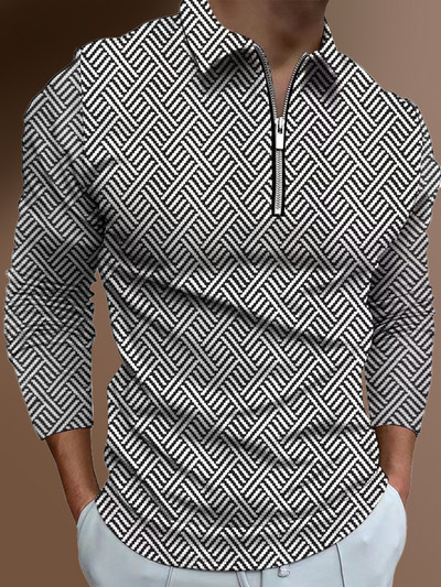 Ανδρικά casual φθινοπωρινά μακρυμάνικα μπλουζάκια πόλο ανδρικά ανδρικά μπλουζάκια με φερμουάρ Μπλούζες Street Golf Ρούχα Μονόχρωμα Ανδρικά Ρούχα 2022