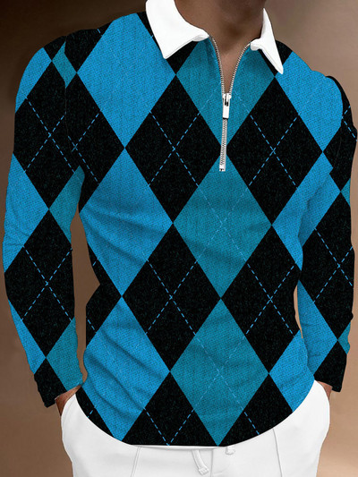 Ανδρικά casual φθινοπωρινά μακρυμάνικα μπλουζάκια πόλο ανδρικά ανδρικά μπλουζάκια με φερμουάρ Μπλούζες Street Golf Ρούχα Μονόχρωμα Ανδρικά Ρούχα 2022