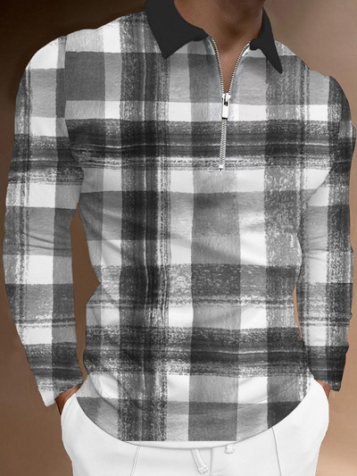 Ανδρικά casual φθινοπωρινά μακρυμάνικα μπλουζάκια πόλο ανδρικά ανδρικά μπλουζάκια με φερμουάρ Μπλούζες Street Golf Ρούχα Μονόχρωμα Ανδρικά Ρούχα 2022