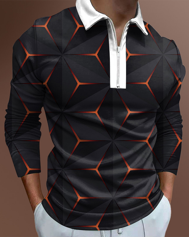 Ανδρικά casual φθινοπωρινά μακρυμάνικα μπλουζάκια πόλο ανδρικά ανδρικά μπλουζάκια με φερμουάρ Μπλούζες Street Golf Ρούχα Μονόχρωμα Ανδρικά Ρούχα 2022