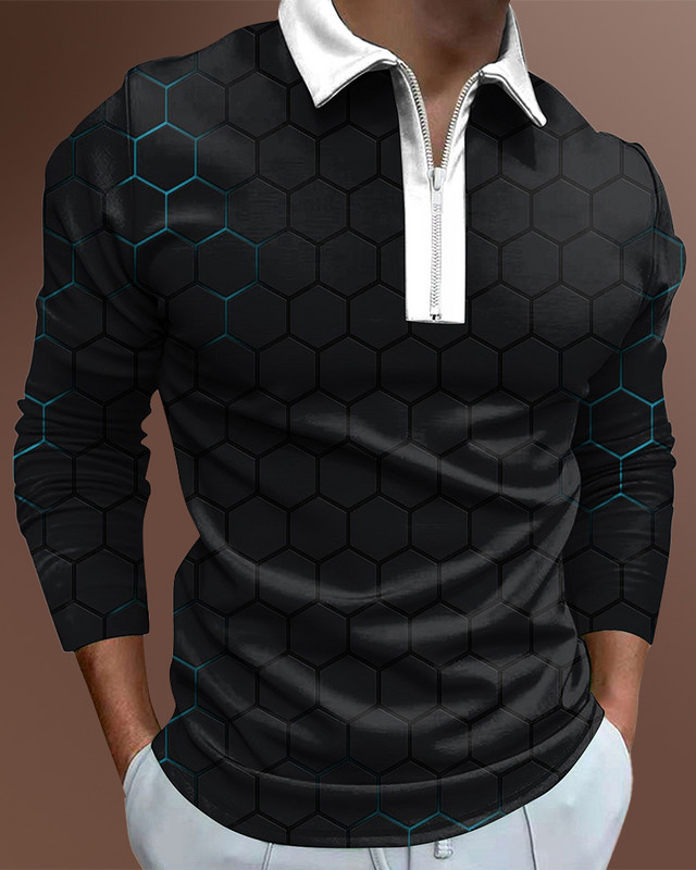 Ανδρικά casual φθινοπωρινά μακρυμάνικα μπλουζάκια πόλο ανδρικά ανδρικά μπλουζάκια με φερμουάρ Μπλούζες Street Golf Ρούχα Μονόχρωμα Ανδρικά Ρούχα 2022