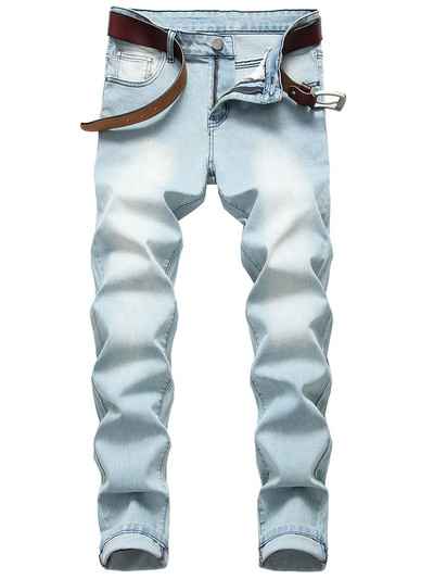 Jeans traper muške hlače Ležerne jednostavne klasične dnevne stare svijetloplave hlače veće veličine
