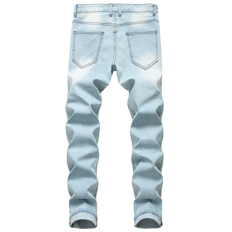 Jeans traper muške hlače Ležerne jednostavne klasične dnevne stare svijetloplave hlače veće veličine