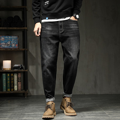 Suures suuruses lahtised teksad Uued puuvillased teksapüksid, kvaliteetsed meeste teksad, pikad venivad haaremipüksid, suur suurus