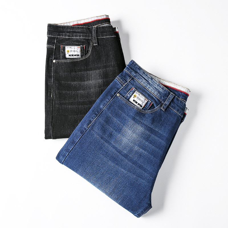 Suures suuruses lahtised teksad Uued puuvillased teksapüksid, kvaliteetsed meeste teksad, pikad venivad haaremipüksid, suur suurus